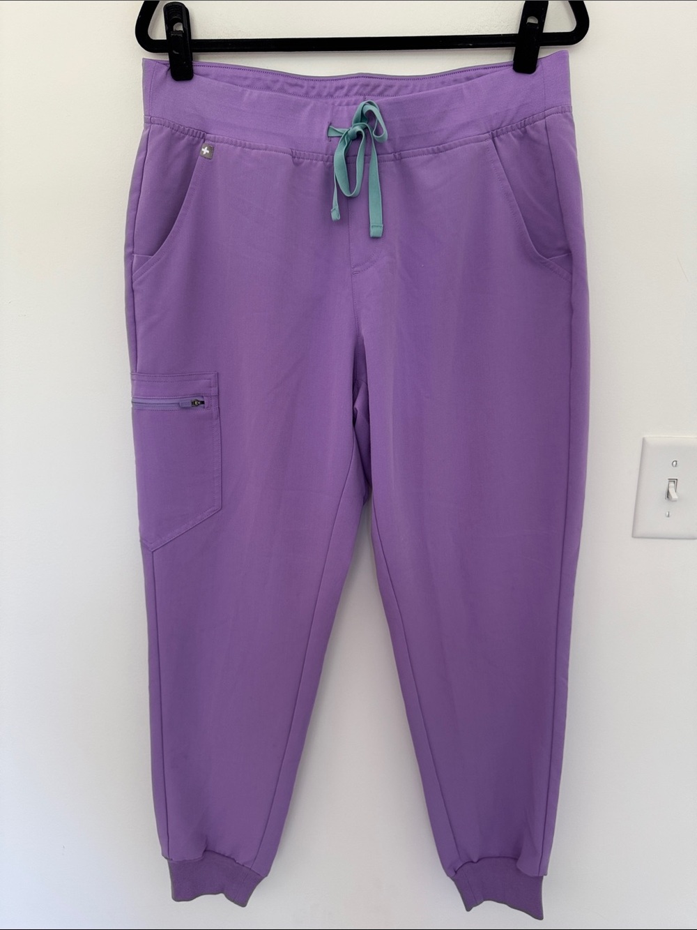 FIGS Women's Zamora Purple Jogger Scrubs with Drawstring - Size L